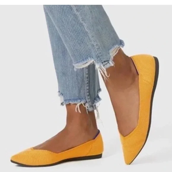 Rothy’s Women’s The Pointed Toe Flats Yellow Size 8 Shoes Ballet Flats - Picture 1 of 9